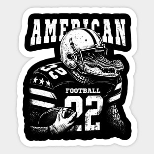 Alligator American Football Vintage Sticker